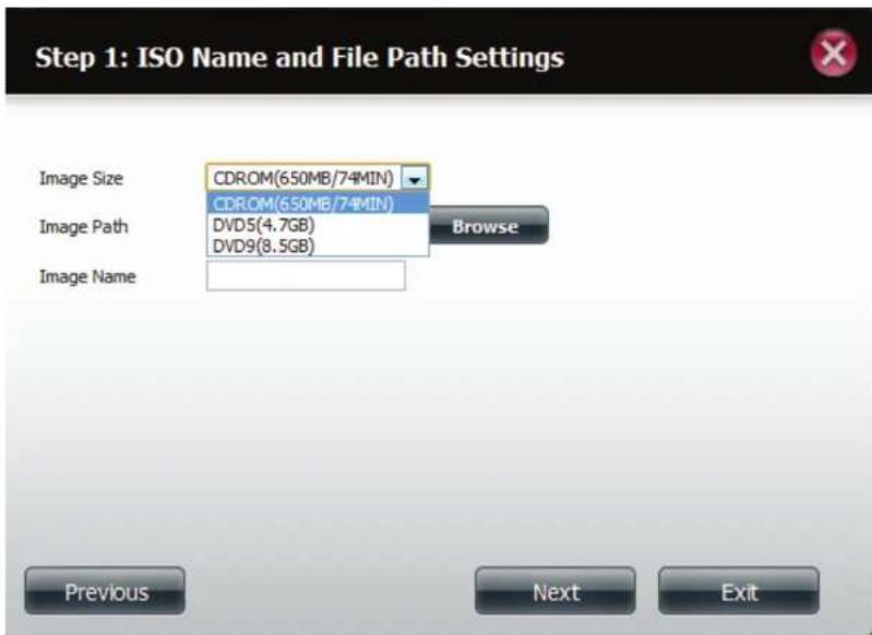 D-LINK DNS-327L - Configurer le nom ISO et le chemin d'accès au fichier - 1