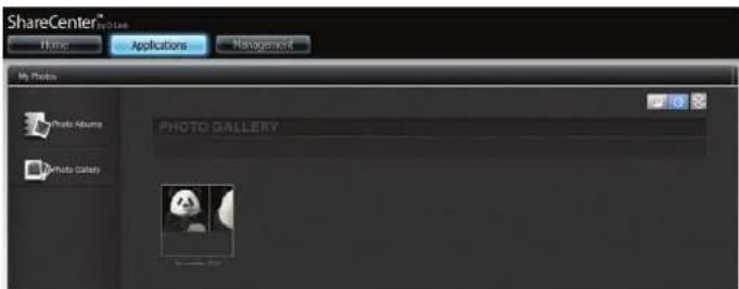 ShareCenter™ Home Applications Management My Photo Photo Albuma Photo Gallery PHOTO GALLERY