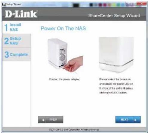 D-LINK DNS-327L - Alimentation et sélection du périphérique - 1