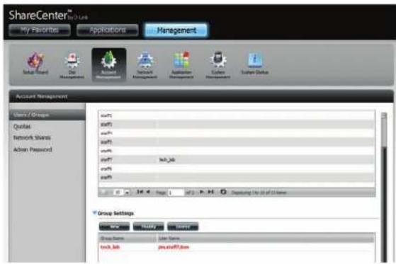 D-LINK DNS-327L - Suppression d'un groupe - 1