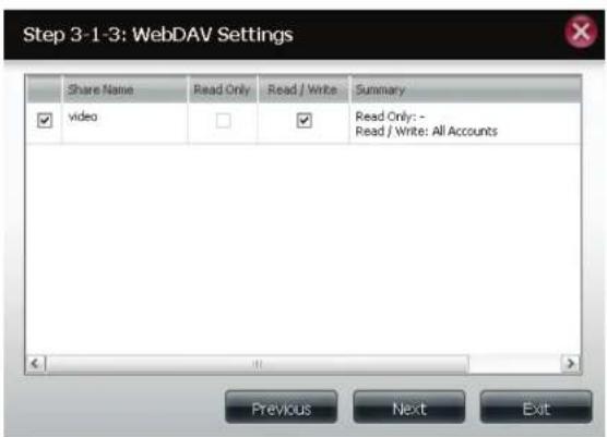 D-LINK DNS-327L - Assistant Ajouter/Modifier des partages réseau - 10