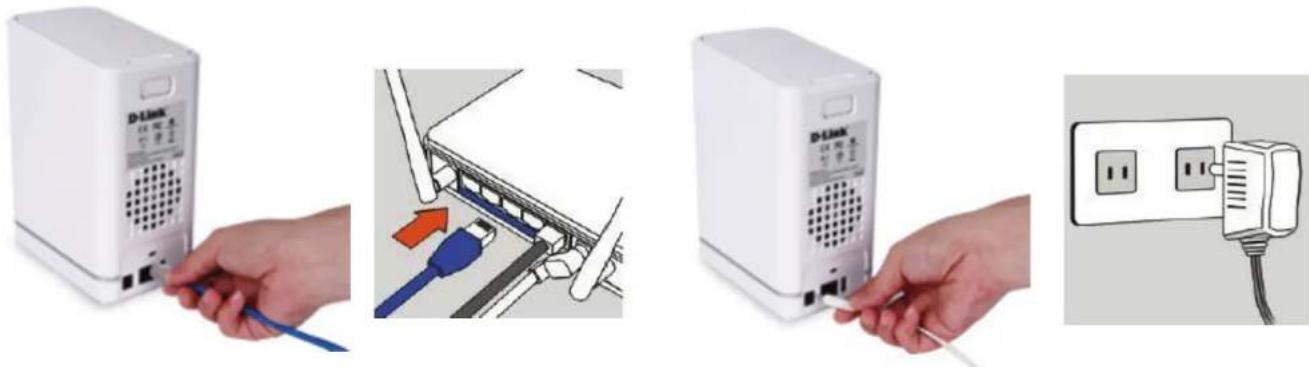 D-LINK DNS-327L - Branchez l'adaptateur secteur externe - 1