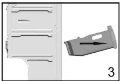Diagram showing a mechanical component with a highlighted part and an arrow indicating direction (no text or symbols present)