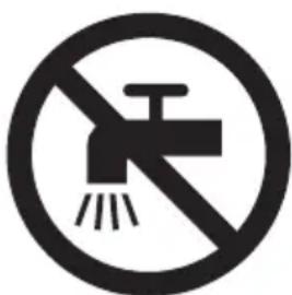 No smoking sign with a faucet symbol crossed out by a diagonal line (no text)