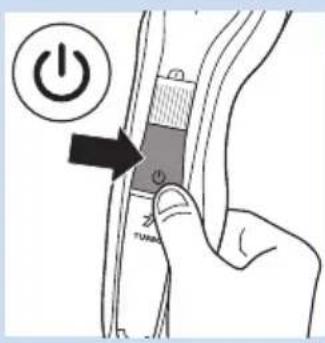 Diagram showing a hand pressing a button labeled 'TUNA' with an icon indicating power input, likely illustrating a manual or electrical switch mechanism.