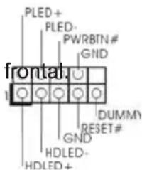 PLED+ PLED- PWRBTN # GND frontal. 1 DUMMY RESET# GND HDLED- HDLED+