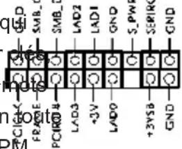qD SMB- SMB1 LAD2 LAD1 GND S_PW SERIKR GND IOTS CLK FRAE PCI04 LAD3 +3V LAD0 +3VSB GND n_Dont DM
