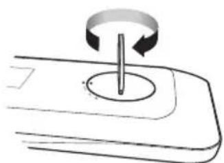 Diagram of a mechanical component with a rotating shaft and circular feature.