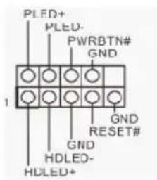 PLED+ PLED- PWRBTN# GND 1 GND RESET# GND HDLED- HDLED+