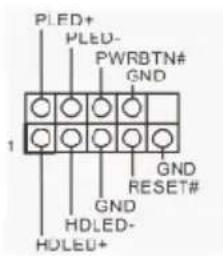 PLED+ PLED- PWRBTN# GND 1 GND RESET# GND HDLED- HDLED+