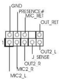 GND PRESENCE# MIC_RET OUT_RET 1 J_SENSE OUT2_L J OUT2_R MIC2_R MIC2_L