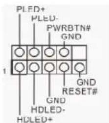 PLFD+ PLED- PWRBTN# GND 1 GND RESET# GND HDLED- HDLED+