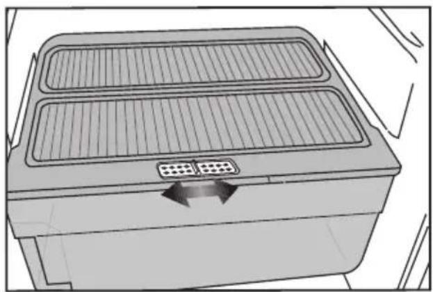 BEKO DS133020X - Bac à légumes: utilisation des curseurs de réglage de l'humidité (dans certains modèles) - 1