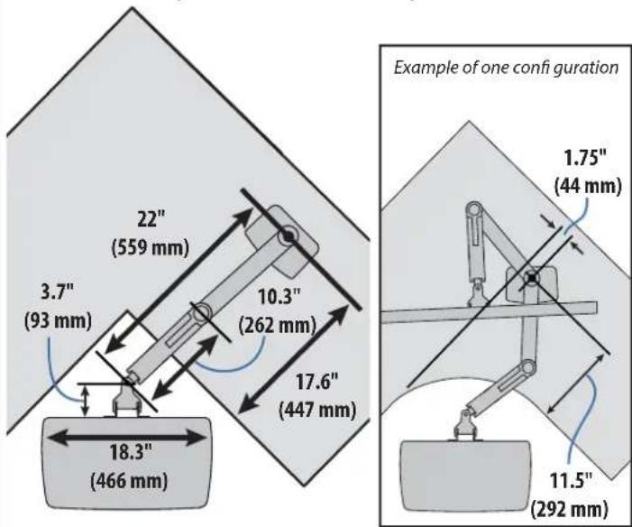 22" (559 mm) 3.7" (93 mm) 10.3" (262 mm) 17.6" (447 mm) 18.3" (466 mm) Example of one confi guration 1.75" (44 mm) 11.5" (292 mm)