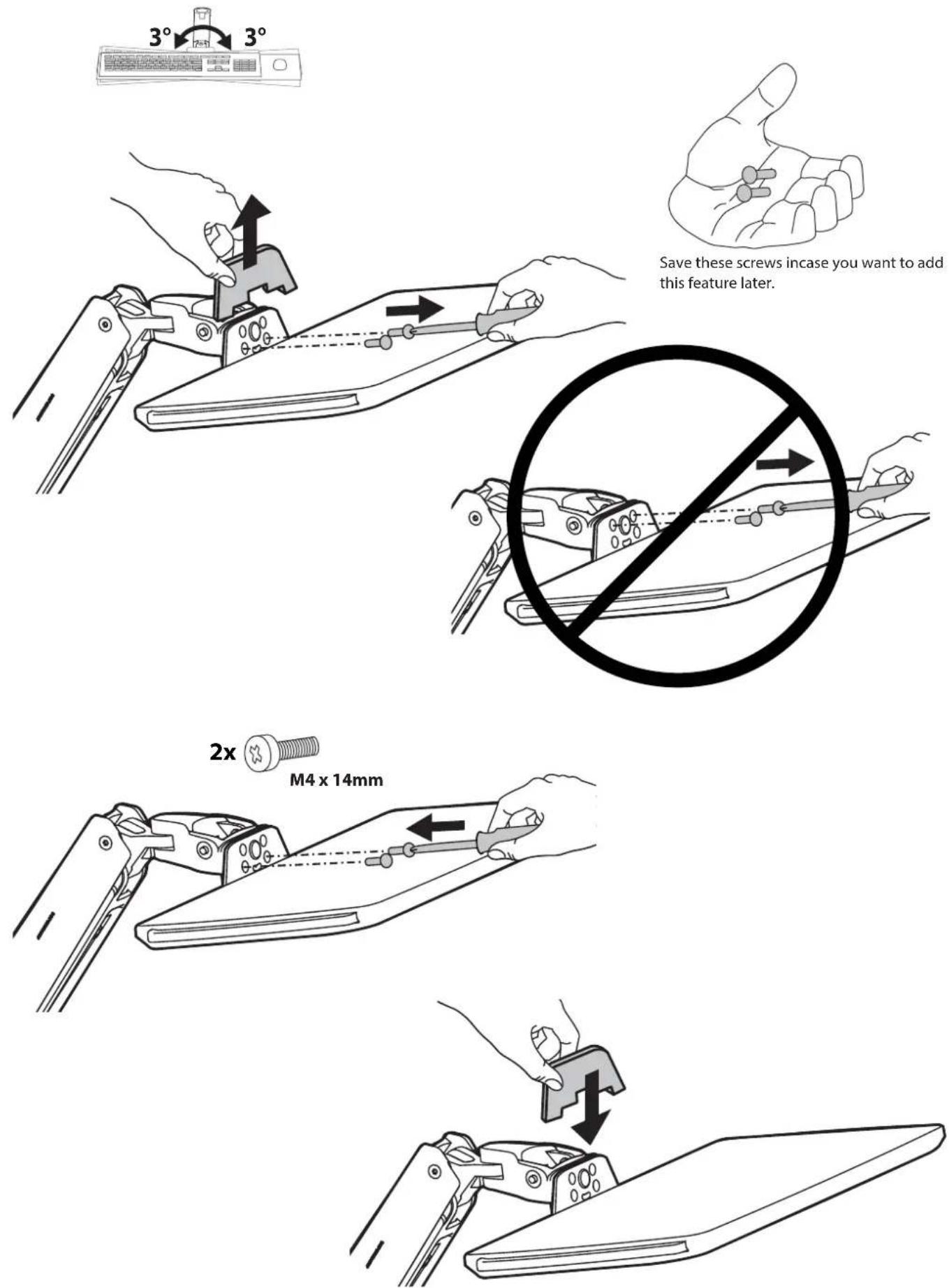Ergotron WorkFit 45-405-026 - How to remove this tilting feature: - 1