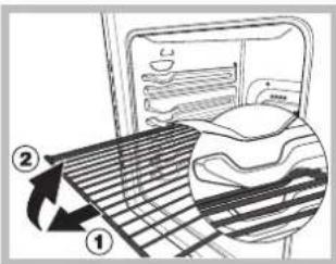 Diagram showing a refrigerator interior with labeled parts and a magnified view of the interior wall.