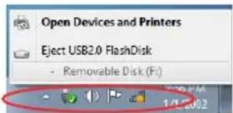 Open Devices and Printers Eject USB2.0 FlashDisk - Removable Disk (F:) 1/1/2002