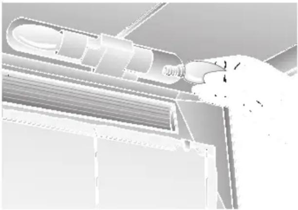 Illustration of a robotic arm interacting with a mechanical component (no text or symbols visible)