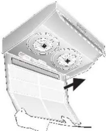 NEFF D1654S0 - Desmontar y montar el filtro antigrasa de fieltro: - 2
