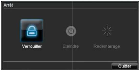 Arrêt Verrouiller Eteindre Redémarrage Quitter