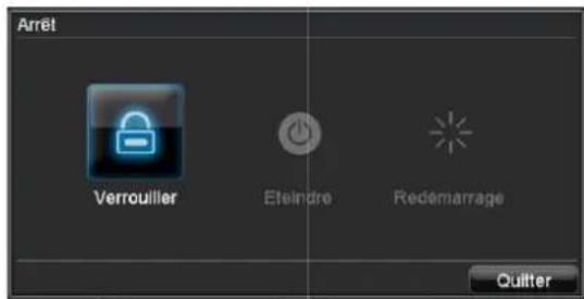 Arrêt Verrouiller Eteindre Redemarrage Quitter