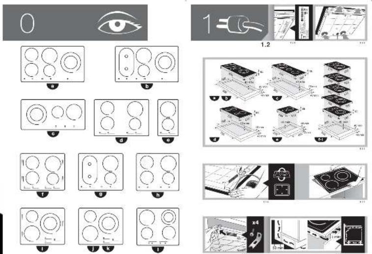 Technical diagram illustrating various electrical circuit components with labeled parts and assembly steps