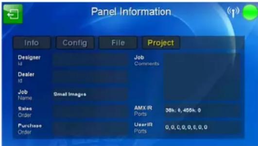 Panel Information Info Config File Project Designer Id Job Comments Dealer Id Job Name Small Images Sales Order AMX IR Orders Ports 38k; 0, 456k; 0 Purchase Order UserIR Orders Ports 0, 0, 0, 0, 0, 0, 0