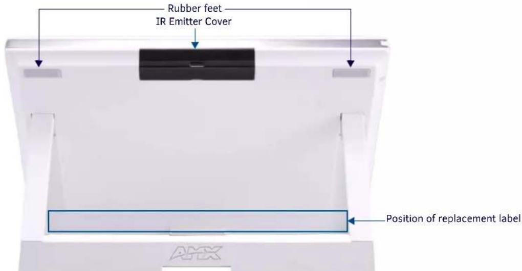 Rubber feet IR Emitter Cover Position of replacement label