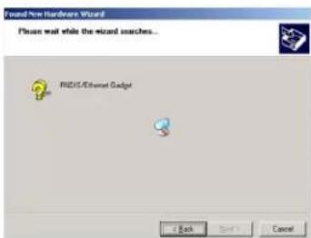 Found New Hardware Wizard Please wait while the Wizard searches... RMS/Internet Gadget Back Back Cancel