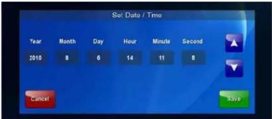 Set Date / Time Year Month Day Hour Minute Second 2010 8 6 14 11 8 Cancel Save
