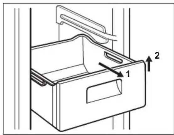 AEG A72710GNW0 - Retrait des paniers de congélation et des clayettes en verre du congélateur - 1