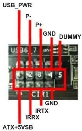 USB_PWR P- P+ GND DUMMY US36.7 2 3 4 5 CI 1 GND IRTX IRRX ATX+5VSB