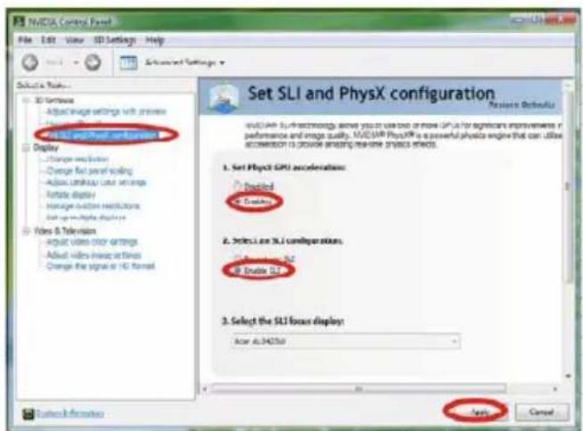 NVIDIA Control Panel File Edit View SD Settings Help Advanced Settings Select a Row... - 3D Software - Adjust Image settings with video - Adjust Video & Image - Adjust Display & Image - Display - Change replication - Change fast sound scaling - Change audio/Video settings - Update display - Manage c…
