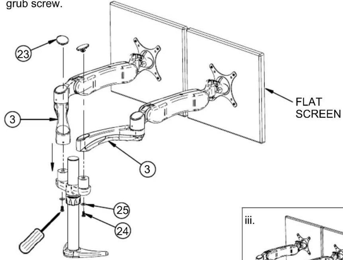 grub screw. FLAT SCREEN 23 3 3 25 24 iii.