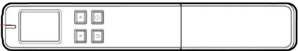 Top-down schematic of a remote control panel with four function buttons (no text or labels)