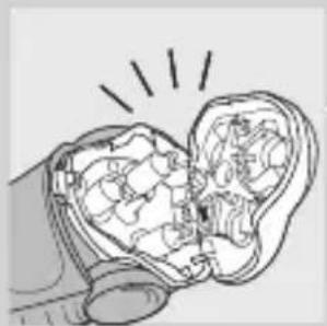 Illustration of a human ear with exposed internal organs and light rays indicating illumination (no text or symbols)