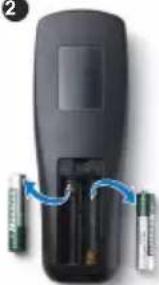 DELL 1210S - Installing the Remote Control Batteries - 4