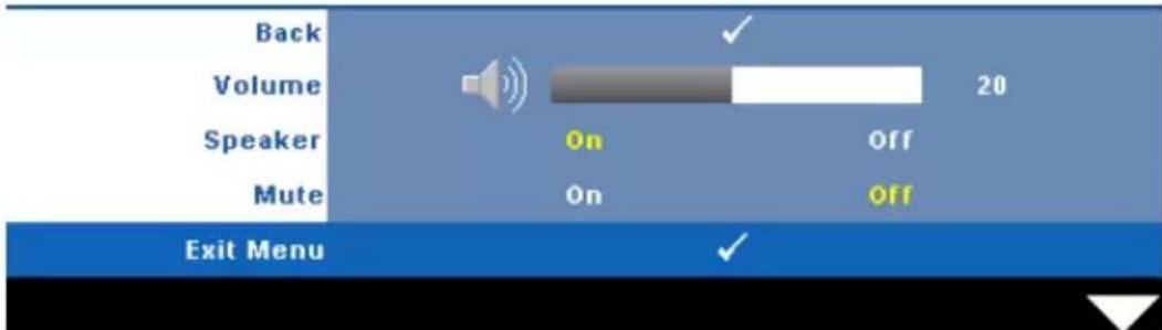 Back Volume 20 Speaker On Off Mute On Off Exit Menu