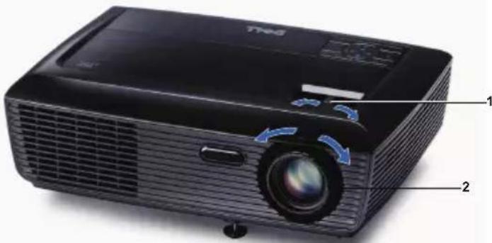 DELL 1210S - Adjusting the Projector Zoom and Focus - 2