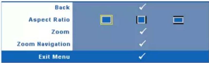Back Aspect Ratio Zoom Zoom Navigation Exit Menu