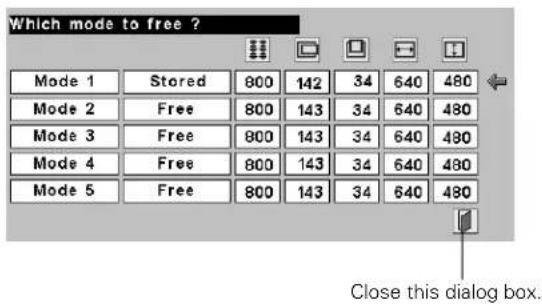 Which mode to free ? Mode 1 Stored 800 142 34 640 480 Mode 2 Free 800 143 34 640 480 Mode 3 Free 800 143 34 640 480 Mode 4 Free 800 143 34 640 480 Mode 5 Free 800 143 34 640 480 Close this dialog box.