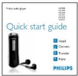 Philips audio player CA300X CA310X CA315X CA320X CA325X CA325X Quick start guide 1 Install 2 Connect 3 Transfer 4 Enjoy PHILIPS