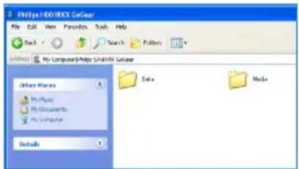 HPB5/HD/80XX GoGear File Edit View Favorites Tools Help Back Search Search Pattern Address My Computer/Help SDK/80XX GoGear Other Places My Files My Documents My Computer Details Data Mode