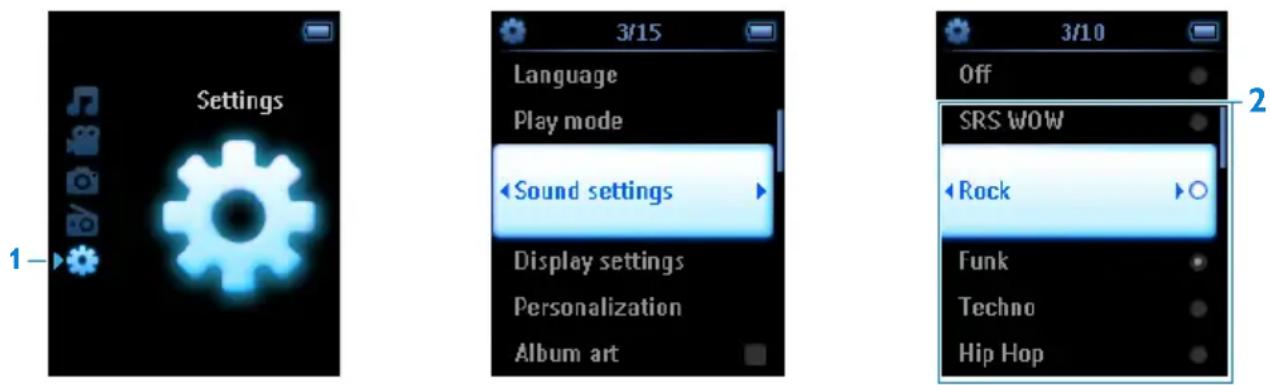 PHILIPS Streamium SA9345 - Sound settings - 1