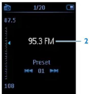 1/20 87.5 95.3 FM 2 Preset 01 108