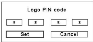 Logo PIN code Set Cancel
