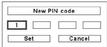 New PIN code 1 Set Cancel