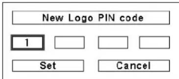 New Logo PIN code 1 Set Cancel