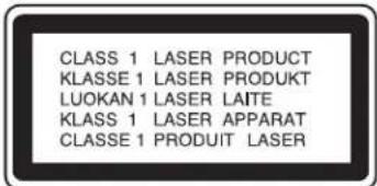 CLASS 1 LASER PRODUCT KLASSE 1 LASER PRODUKT LUOKAN 1 LASER LAITE KLASS 1 LASER APPARAT CLASSE 1 PRODUIT LASER