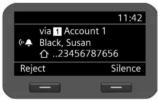 11:42 via Account 1 Black, Susan ..23456787656 Reject Silence
